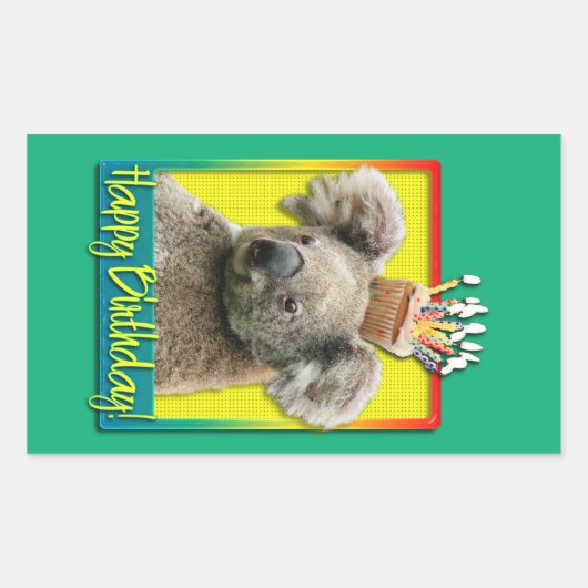 Verjaardag Cupcake - Koala Rechthoekige Sticker (Voorkant)
