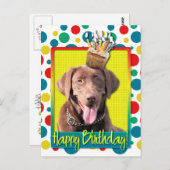 Verjaardag Cupcake - Labrador - Chocolade Briefkaart (Voorkant / Achterkant)