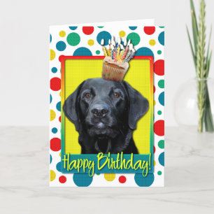 Verjaardag Cupcake - Labrador - Zwarte - Pand Kaart