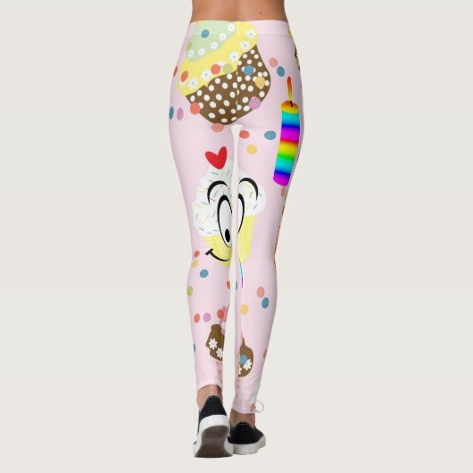 Verjaardag Cupcake Leggings (Achterkant)