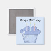 Verjaardag Cupcake Magneet (Voorkant / Achterkant)