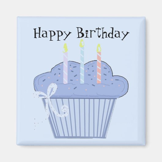 Verjaardag Cupcake Magneet (Voorkant)