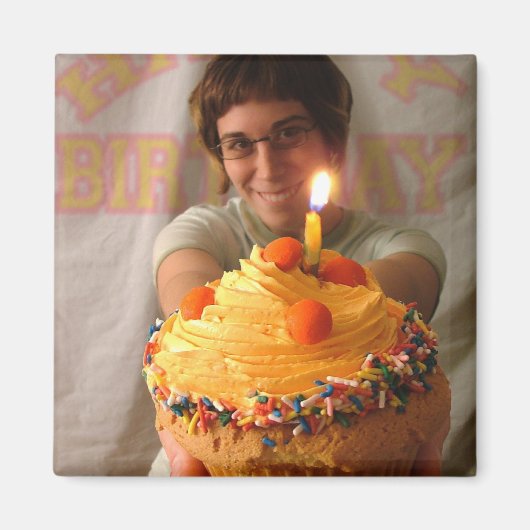 Verjaardag Cupcake Magneten (Voorkant)