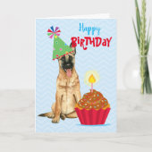 Verjaardag Cupcake Malinois Kaart (Voorkant)
