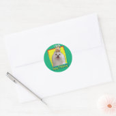 Verjaardag Cupcake - Maltees Ronde Sticker (Envelop)