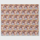 Verjaardag Cupcake met String verlichting Cadeaupapier (Vlak)