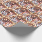 Verjaardag Cupcake met String verlichting Cadeaupapier (Hoek)