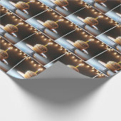 Verjaardag Cupcake met String verlichting Cadeaupapier (Hoek)