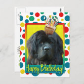 Verjaardag Cupcake - Newfoundland Briefkaart (Voorkant / Achterkant)
