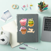 Verjaardag Cupcake op maat gesneden vinyl sticker (iPad Cover)