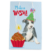Verjaardag Cupcake Pit Bull Terrier Medium Cadeauzakje (Achterkant)