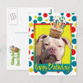 Verjaardag Cupcake - Pitbull - Jersey Meisje Briefkaart (Voorkant / Achterkant)