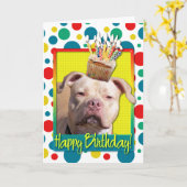 Verjaardag Cupcake - Pitbull - Jersey Meisje Kaart (Gele Bloem)