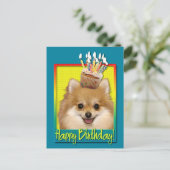 Verjaardag Cupcake Pomeranian Briefkaart (Staand voorkant)