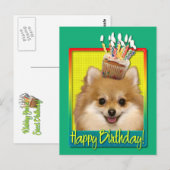 Verjaardag Cupcake Pomeranian Briefkaart (Voorkant / Achterkant)