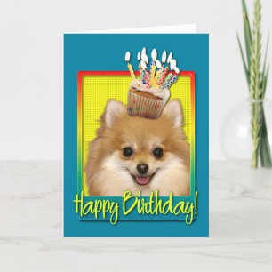 Verjaardag Cupcake Pomeranian Kaart