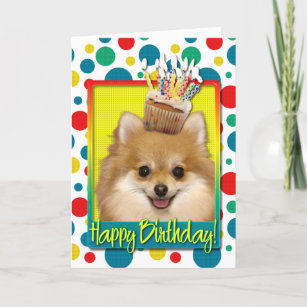 Verjaardag Cupcake - Pomeranian Kaart