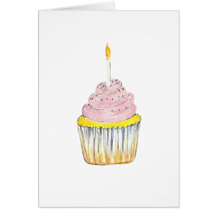 Verjaardag Cupcake Print Verjaardag Kaart