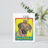 Verjaardag Cupcake - Rhodesian Ridgeback Briefkaart (Staand voorkant)