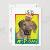 Verjaardag Cupcake - Rhodesian Ridgeback Briefkaart (Voorkant / Achterkant)