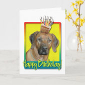 Verjaardag Cupcake - Rhodesian Ridgeback Kaart (Gele Bloem)