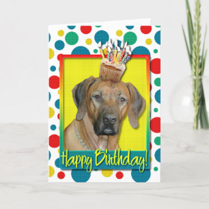 Verjaardag Cupcake - Rhodesian Ridgeback Kaart