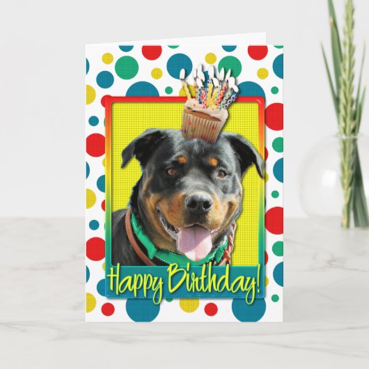 Verjaardag Cupcake - Rottweiler - SambaParTi Kaart (Voorkant)