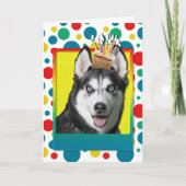 Verjaardag Cupcake - Siberische Husky Kaart (Voorkant)