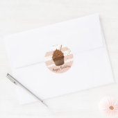 Verjaardag Cupcake Strepen Glitter Sticker (Envelop)