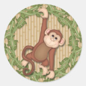 Verjaardag Cupcake Toppers Stickers Monkey Oerwoud (Voorkant)