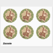 Verjaardag Cupcake Toppers Stickers Monkey Oerwoud (Vel)