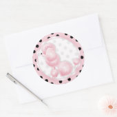 Verjaardag Cupcake Toppers Stickers roze poedel (Envelop)