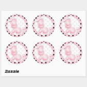 Verjaardag Cupcake Toppers Stickers roze poedel (Vel)