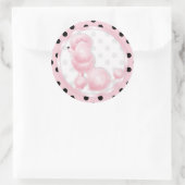 Verjaardag Cupcake Toppers Stickers roze poedel (Tas)