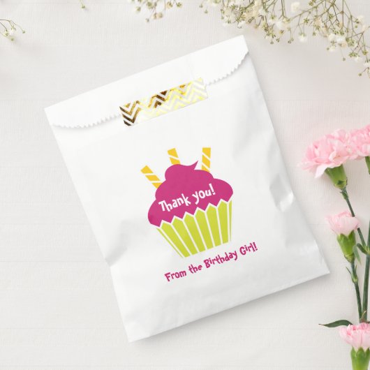 Verjaardag Cupcake Treat Bag Bedankzakje (Gezegeld)