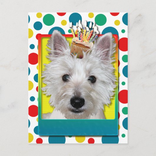 Verjaardag Cupcake - Westie - Tank Briefkaart (Voorkant)