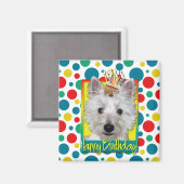 Verjaardag Cupcake - Westie - Tank Magneet (Voorkant / Achterkant)