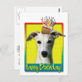 Verjaardag Cupcake - Whippet Briefkaart (Voorkant / Achterkant)