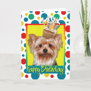 Verjaardag Cupcake - Yorkshire Terrier Kaart