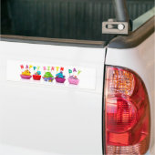 Verjaardag Cupcakes - Bumpersticker (Op Truck)