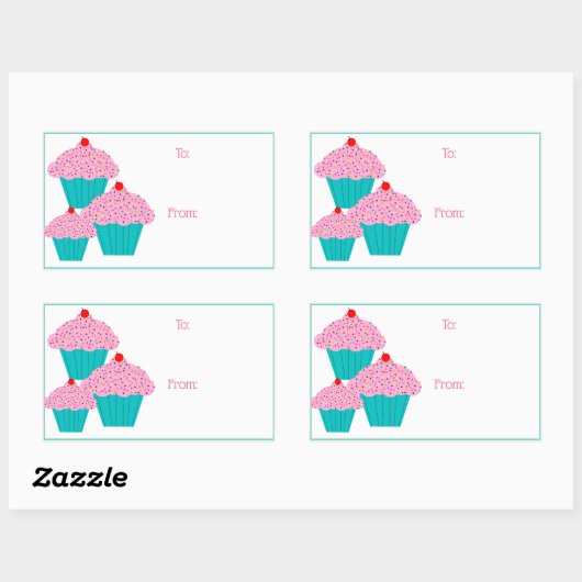 Verjaardag Cupcakes Cadeau Label Stickers (Vel)