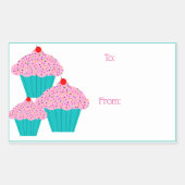 Verjaardag Cupcakes Cadeau Label Stickers (Voorkant)