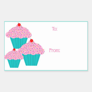 Verjaardag Cupcakes Cadeau Label Stickers