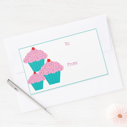 Verjaardag Cupcakes Cadeau Label Stickers (Envelop)