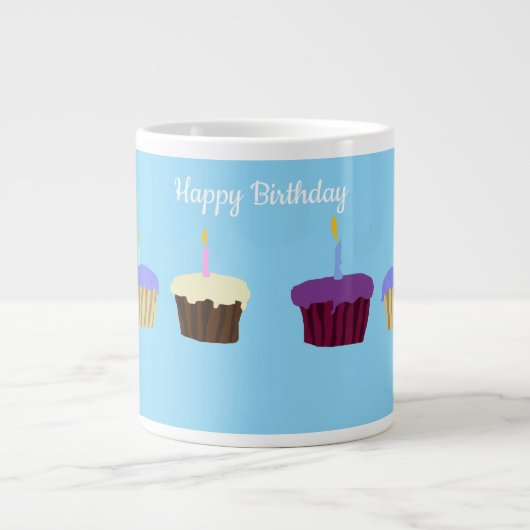 Verjaardag Cupcakes Jumbo Mok (Voorkant)
