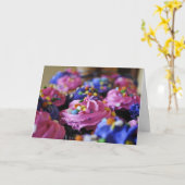 Verjaardag Cupcakes Kaart (Gele Bloem)