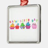 Verjaardag Cupcakes Metalen Ornament (Links)