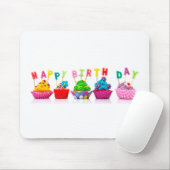 Verjaardag Cupcakes Muismat (Met muis)