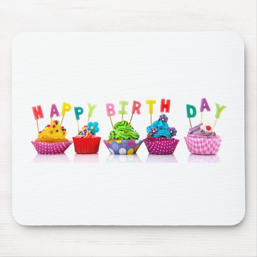 Verjaardag Cupcakes Muismat (Voorkant)