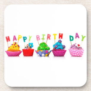 Verjaardag Cupcakes Onderzetter